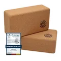 2 x Yoga Block | Yogablöcke aus Kork | 22 x 12 x 7,5 cm je Yogablock | Yogazu...
