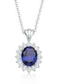 Elli Collierkettchen Zirkonia Synthetischer Saphir Blau 925 Sterling Silber