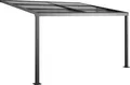 Terrassendach anlehnend aus Aluminium - Mit Schiebedach - 12 m² - Anthrazit - IZEDA