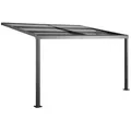 Vente-Unique Anlehnende, Anthrazit, Kunststoff, Metall, Uni, Rechteckig, 400x200x298 cm, Sonnen- & Sichtschutz, Pavillons & Pergolas, Pergolas