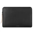 Comfyable Laptophülle Kompatibel für 13 Zoll MacBook Pro/MacBook Air M4 M3 M2 M1 & MacBook Pro 14-in M4 M3 M2 2023, PU Leder Laptoptasche 13-14 Zoll wasserdichte Schutzhülle für Mac, Schwarz