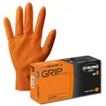 STRONGHAND® GRIP orange Einweghandschuh Nitril Gr. M Box = 50 Stück extrem stark Arbeitshandschuhe Montage Werkstatt