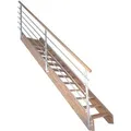 Treppe Mykonos Eiche Gerade Design-Geländer-Edelstahl FSC®