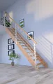 Holztreppe Mykonos Gerad-Eiche-Design Geländer Edelstahl-ohne Setzstufen