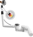 AQUADE Ab und Überlaufgarnitur Badewanne 40 / 50 mm mit Zulauf 3/4 Zoll - Badewanne Garnitur Chrom Komplettset mit Siphon Excenter Badewannenüberlauf Abdeckung und Siebeinsatz