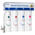iSpring CU-A4 4-stufiges Untertisch-Wasserfiltersystem, Ultra-Filtration, Tanklos, Hohe Kapazität, Entfernt 99,99% Verunreinigungen, schneller Filterwechsel mit Chrom-Armatur, weiß