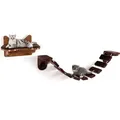 GOPLUS Katzen Kletterwand, Hängebrücke mit Laufsteg, Katzenliegeplatz Katzentreppe, Aktivitätskratzbaum aus Holz, Wandmontage, aus Flanell, abne... - Braun
