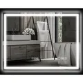 HOMCOM Badezimmerspiegel Gehärtetes Glas 80L x 60B x 3,5H cm Silber