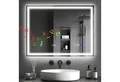 HOMCOM Badspiegel mit Bluetooth-Musikfunktion Memory-Funktion Uhr 3 Lichtfarben (LED Spiegel Wandspiegel, 1-St., Beschlagfrei Lichtspiegel), mit Touchschalter Silber