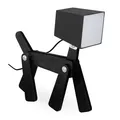 Tischlampe Hund, LED Nachttischlampe, Tischleuchte Kinderzimmer, Hundelampe Holz
