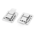 2x Koffer Edelstahl Verschlussklappen Schließband Haspe Schnappverschluss 43mm