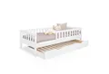 Ehrenkind Kinderbett Lille aus massivem Kieferholz inkl. Rollrost und Rausfallschutz (90x200 cm Weiß, 2-in-1 Aufbau als Bodenbett oder Kinderbett in Standardhöhe), flexibler Rausfallschutz beidseitig montierbar
