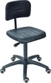 STIER Arbeitsstuhl mit Doppelrollen, höhenverstellbare Sitzhöhe 470-660 mm, geformter, PolyurethanSitz und pendelt gelagertes Rückenteil