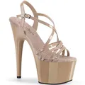 Pleaser Damen ADORE-713 Plateau High Heels Sandalette Lack Nude 39 EU