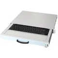 aixcase 19" Rack 1U Tastatur DE Touchpad USB lichtgrau - Weiß