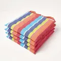 Gestreiftes Sitzkissen Aus 100% Baumwolle, Bunt, 4er-set - Homescapes