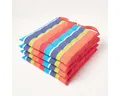 Homescapes Stuhlkissen Gestreiftes Sitzkissen aus 100% Baumwolle, bunt, 4er-Set