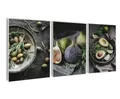artissimo, Bilderset 3er-Set, PE6754-DS, 3 Bilder 30x40cm, moderne Bilderwand, Wandbilder-Set Küche 3-teilig, Küchendeko modern, Küchenbilder industrial style, grün, Essen, Soulfood