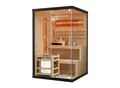 Artsauna Saunakabine Vantaa 120 mit Salzstein - Indoor Sauna für 2 Personen, 3,5 kW Ofen, Glasfront