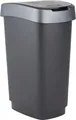 Rotho Swingeimer Twist 50 L schwarz silber  Mülleimer