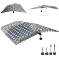 WORHAN Mobil Schwellenrampe Variable Höhenverstellung Ladeplattform Stufenrampen Rollstuhlrampe Alu Aluminium Rampe Türschwellenrampe TR87