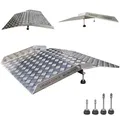 WORHAN Mobil Schwellenrampe Variable Höhenverstellung Ladeplattform Stufenrampen Rollstuhlrampe Alu Aluminium Rampe Türschwellenrampe TR87