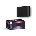 Philips Hue Dymera Wandleuchte innen & außen | Weißes & farbiges LED Licht | Immersive Innen- & Außenleuchte | IP44 wasserdicht | Sprachsteuerung mit Alexa, Apple Home & Google Assistant | Schwarz
