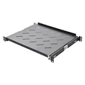 Koscom Connect Fachboden ausziehbar für Netzwerkschrank 19 Zoll I Server Rack Ablagefach 483 x 350 x 45 mm I Ausziehboden zum Festeinbau ab 450 mm Tiefe I Lochblech schwarz I Hohe Traglast