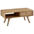 Couchtisch Holz massiv mit Stauraum, Lade