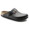 Birkenstock Clog Boston Super Grip, Naturleder, schwarz, Weite schmal