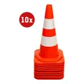 STIER Leitkegel Pylon Baustellenkegel 500 mm zwei Streifen rot weiß 10 Stück