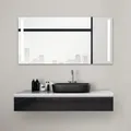 Talos Badspiegel mit Beleuchtung Light - Badezimmerspiegel 140 x 70 cm - mit hinterleuchteten Lichtausschnitten - Lichtfarbe neutralweiß - hochwertiger Aluminiumrahmen mit Kippschalter
