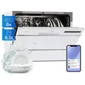 Klarstein Standgeschirrspüler DSM-Amazonia Smart-w 10041885, 6.5 l, Spühlmaschine 55 cm freistehend oder einbaufähig weiss schwarz|weiß