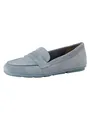 Tamaris Damen Loafer flach Leder, blau, 39 EU