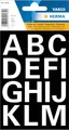 HERMA Buchstaben Aufkleber Weiß, 30 Stück, Schriftgröße 25 mm, selbstklebend, wasserfest, wetterfest, groß, Alphabet Sticker Klebebuchstaben A-Z aus Folie zum Aufkleben, transparent