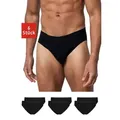 SNOCKS Slip Herrenslips Kurze Enge Männer Unterhosen (6-St., 6 Stück) aus Bio-Baumwolle, ohne kratzenden Zettel schwarz XL