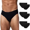 Snocks Herren Slip XL Schwarz 6 Paar - Unterhosen X-Large Unterwäsche