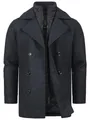 Indicode Herren INLunil Kurzmantel mit Stehkragen | Herrenmantel Mantel aus Wollmix für Männer Charcoal Mix, S
