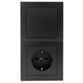 ETT1535040 Tür 2-fach Kombi Flair anthrazit Schalter & Steckdose UP