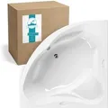 Calmwaters Eckbadewanne Original 140x140 cm Sitzbadewanne Acryl 02SL3013