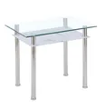 Euro Tische HOOZ Esstisch Glas mit 6mm Sicherheitsglas & Facettenschliff - Glastisch als Esszimmertisch/Küchentisch (90x60x75cm, Marmor weiß)