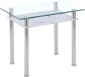 HOOZ Esstisch Esstisch Glas 90x60x75 cm – Glastisch Marmoroptik Weiß & Chromgestell