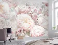 368x254cm Tapete Wandkunst Feder Rosen Rosa Blumen Foto Schlafzimmer Wand Kunst