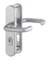 Hoppe Paris Edelstahl-Schutz-Langschild-Türgriff-Garnitur E138Z/3332ZA/3310, Profilzylinder, mit Zylinder-Abdeckung für Außen-/Wohnungsabschluss-Türen (42-47 mm) - matt - 3663900