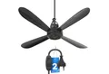 Bestlivings Deckenventilator mobil mit Anschlusskabel und Schalter, mit Aufhängung, Luftzug Umkreis 3m, energie- und platzsparend