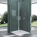 Mai & Mai Duschkabine 80x80 Eckeinstieg Hebe-Senk Mechanismus Duschabtrennung ESG-Sicherheitsglas Lotus-Effekt Faltbar Ravenna24