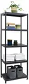 shelfr Industrial Design Metallregal Schwarz Stehend - 61x41x170 Standregal - 5 Ebenen Wandregal Schwerlast Regal - Wohnzimmerregal Modern - Küchenregal Schwarz Badregal Bücherregal Raumteiler Metall