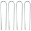 Relaxdays - Bodenanker Trampolin, 4er Set, Erdanker U-form, Verzinkt, Stabil, Xxl Erdhaken, Hxbxt: 30 X 7 X 1 Cm, Silber