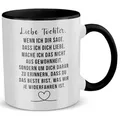 22Feels Tasse Tochter Geschenk Geburtstag 18 Jahre Kinder Abi Bachelor Weihnachten, Keramik, Made in Germany, Spülmaschinenfest, Zweifarbig weiß|schwarz
