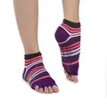 Gaiam Damen Easy to Grip Zehenlose Yoga Socken, pink / violett, S-M EU